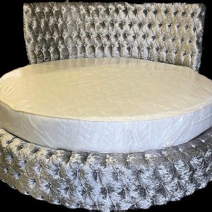 Royal circular bed mattress offering comfort with a unique round design for an elegant sleep experience.