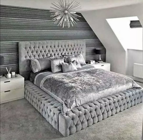 Ambassador Chesterfield plush velvet luxury bed with high-end design and comfort.