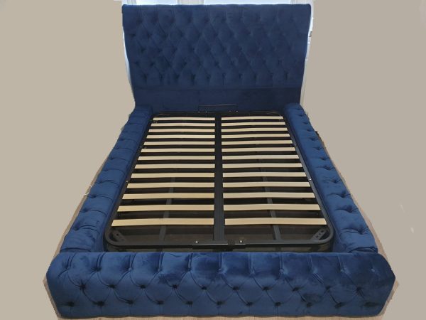 Ambassador Chesterfield plush velvet luxury bed, designed for opulence and comfort with its elegant plush fabric.