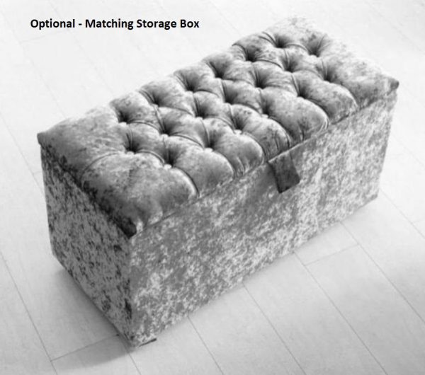 Bobby blanket ottoman storage box with fabric upholstery in a compact design.