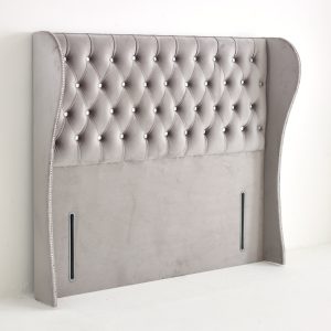 Giovana Winged Chesterfield Upholstered Headboard