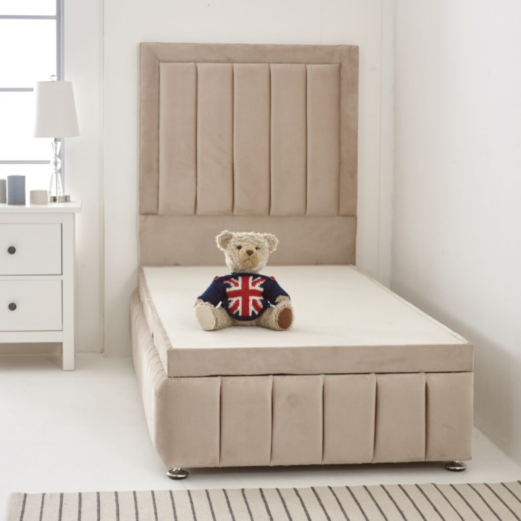 Jasmine Panelled Ottoman Storage Divan Base Bed | Shop Now