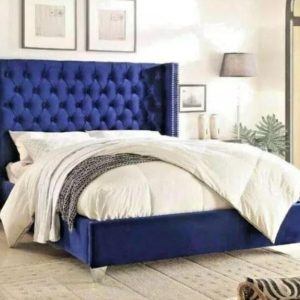 Maddox wingback bed frame, combining classic elegance with a modern touch.