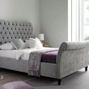 Oxford Chesterfield sleigh bed, offering a luxurious and timeless design with a high-end finish.