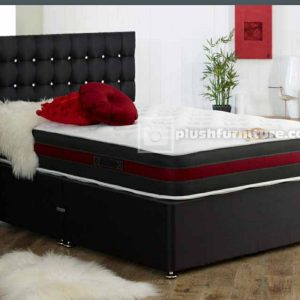 Plush Matterhorn coil sprung divan bed with a padded base for added comfort.