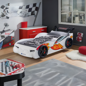 Kids-BM-Race-Car-Bed-frame-in-White-3ft-Single-L234cm-plushfurniture.co.uk